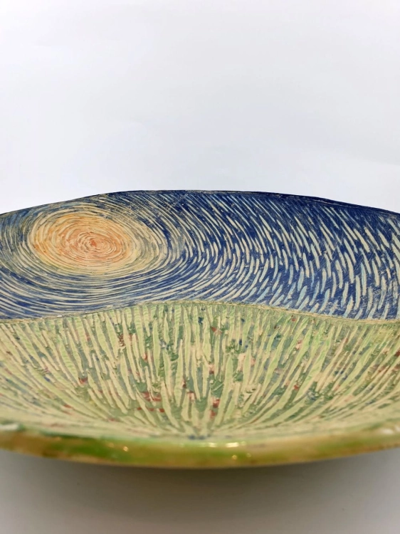 patera-polna-przestrzen-rekodzielo-zielen-granat-krajobraz-ceramiczny-talerz-artystyczny-handmade-4.jpg